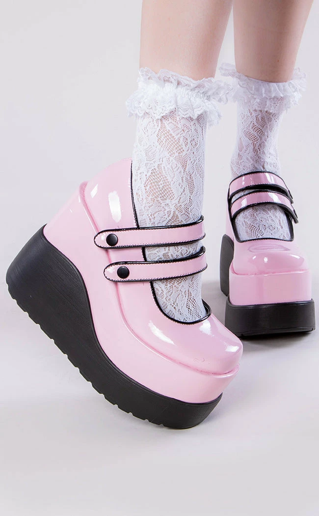 Demonia Shoes VOID-37 Baby Pink Patent Mary Jane Wedges 3 Demonia Shoes VOID-37 Baby Pink Patent Mary Jane Wedges