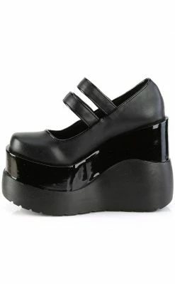 Demonia VOID-37 Black Vegan Mary Jane Wedges 10 Demonia VOID-37 Black Vegan Mary Jane Wedges