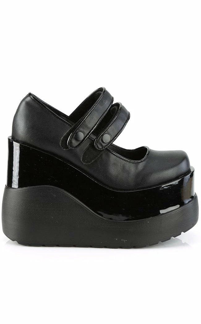 Demonia VOID-37 Black Vegan Mary Jane Wedges 7 Demonia VOID-37 Black Vegan Mary Jane Wedges