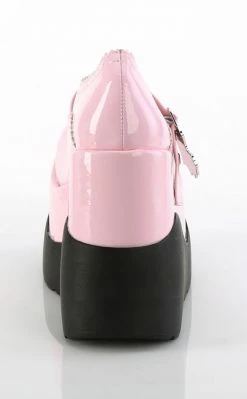 Demonia VOID-38 Baby Pink Holo Mary Jane Wedges