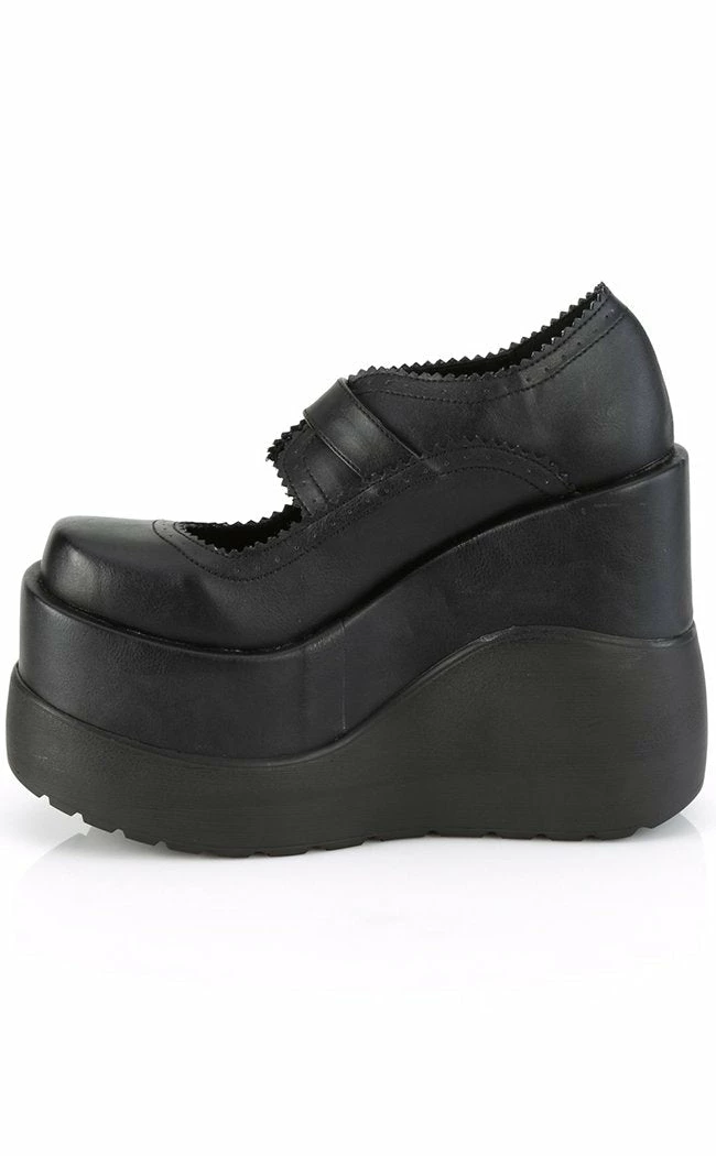 Demonia VOID-38 Matte Black Mary Jane Wedges 6 Demonia VOID-38 Matte Black Mary Jane Wedges