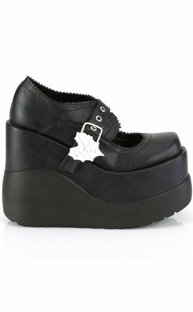 Demonia VOID-38 Matte Black Mary Jane Wedges 8 Demonia VOID-38 Matte Black Mary Jane Wedges