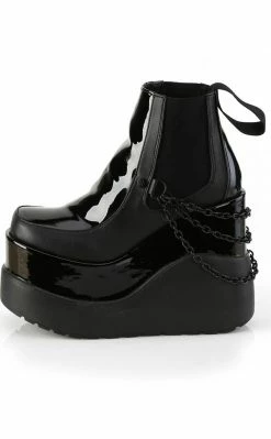 Demonia Shoes VOID-50 Black Matte/Patent Ankle Boots