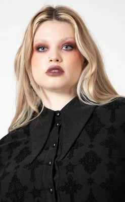 Killstar Clothing Vanda Flocked Collar Dress 11 Killstar Clothing Vanda Flocked Collar Dress