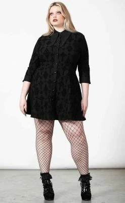 Killstar Clothing Vanda Flocked Collar Dress 12 Killstar Clothing Vanda Flocked Collar Dress