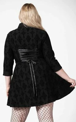 Killstar Clothing Vanda Flocked Collar Dress 14 Killstar Clothing Vanda Flocked Collar Dress