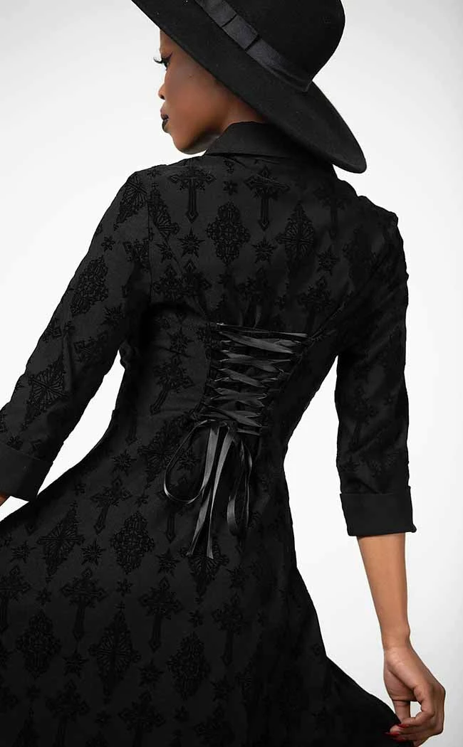 Killstar Clothing Vanda Flocked Collar Dress 9 Killstar Clothing Vanda Flocked Collar Dress