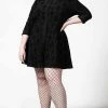 Killstar Clothing Vanda Flocked Collar Dress