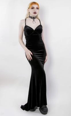 Black Friday Velour Goth Formal Dress | Black Clothing