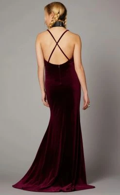 Black Friday Velour Goth Formal Dress | Wine