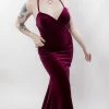 Black Friday Velour Goth Formal Dress | Wine