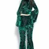 BlackCraft Velvet Flared Pants | Green Baroque Clothing