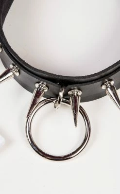 Cold Black Heart Chokers Venom Spiked Choker- Black & Silver