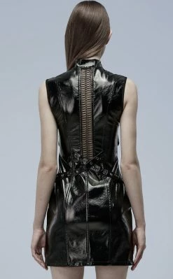 Punk Rave Clothing Vertebrae Faux Leather Dress