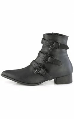 Demonia WARLOCK-50-B Black Vegan Winklepicker Bat Boots Shoes 9 Demonia WARLOCK-50-B Black Vegan Winklepicker Bat Boots Shoes