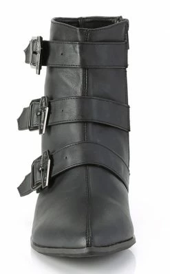 Demonia WARLOCK-50-C Black Vegan Winklepicker Coffin Boots Shoes