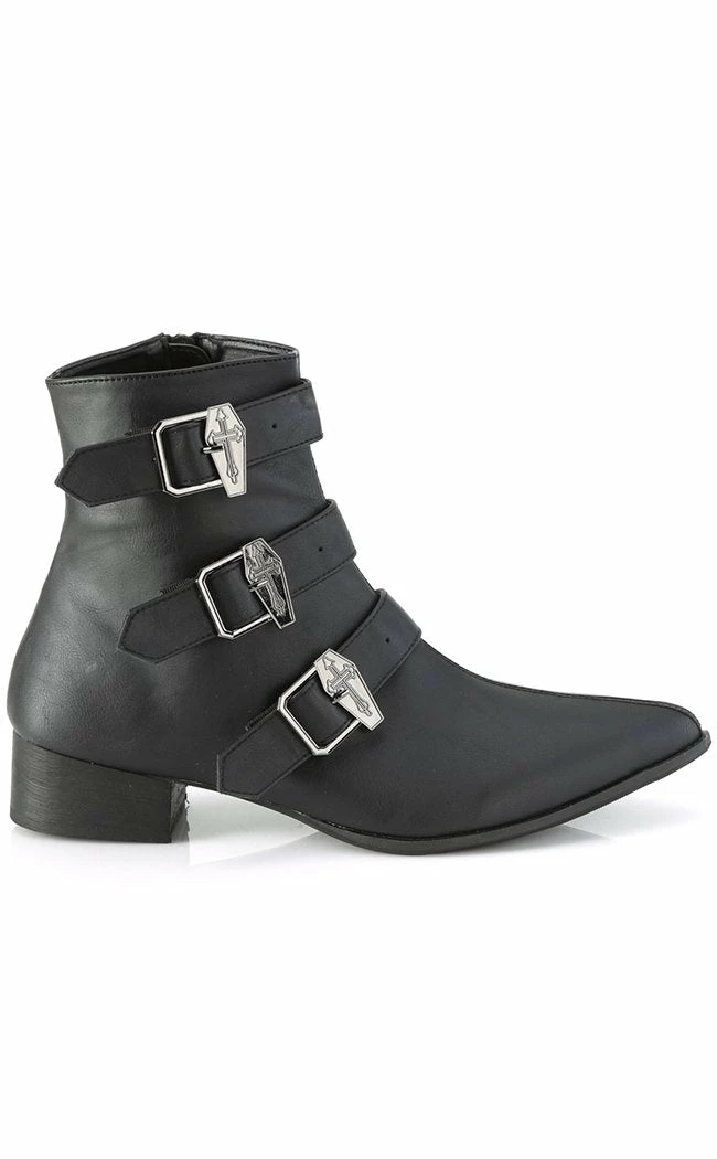 Demonia WARLOCK-50-C Black Vegan Winklepicker Coffin Boots Shoes 7 Demonia WARLOCK-50-C Black Vegan Winklepicker Coffin Boots Shoes