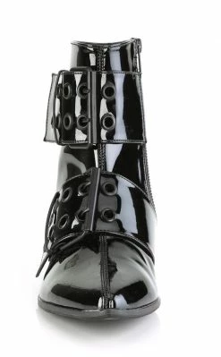 Demonia Shoes WARLOCK-55 Black Patent Winklepicker Boots