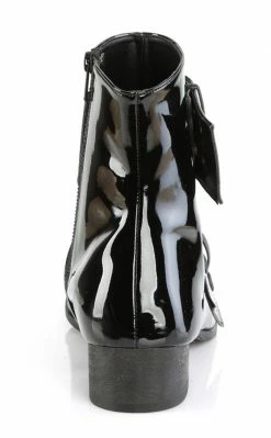 Demonia Shoes WARLOCK-55 Black Patent Winklepicker Boots