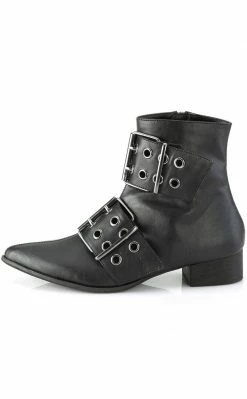 Demonia Shoes WARLOCK-55 Black Vegan Winklepicker Boots