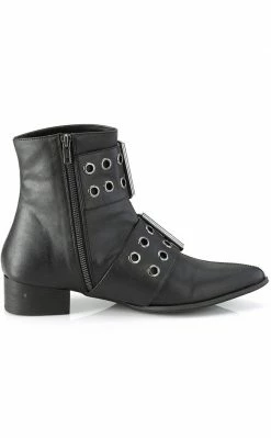Demonia Shoes WARLOCK-55 Black Vegan Winklepicker Boots