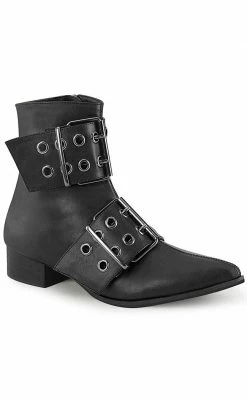 Demonia Shoes WARLOCK-55 Black Vegan Winklepicker Boots