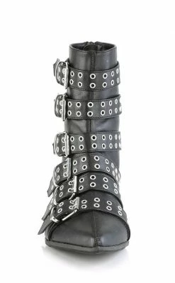 Demonia Shoes WARLOCK-70 Black Matte Winklepicker Boots