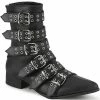 Demonia Shoes WARLOCK-70 Black Matte Winklepicker Boots