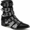 Demonia WARLOCK-70 Black Patent Winklepicker Boots