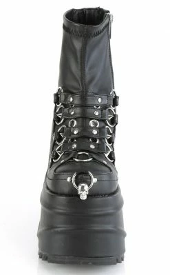 Demonia Shoes WAVE-110 Black Matte Stretch Ankle Boots