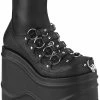 Demonia Shoes WAVE-110 Black Matte Stretch Ankle Boots
