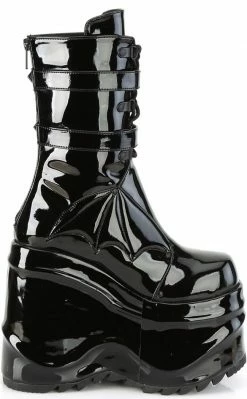 Demonia Shoes WAVE-150 Black Patent Platform Boots 17 Demonia Shoes WAVE-150 Black Patent Platform Boots