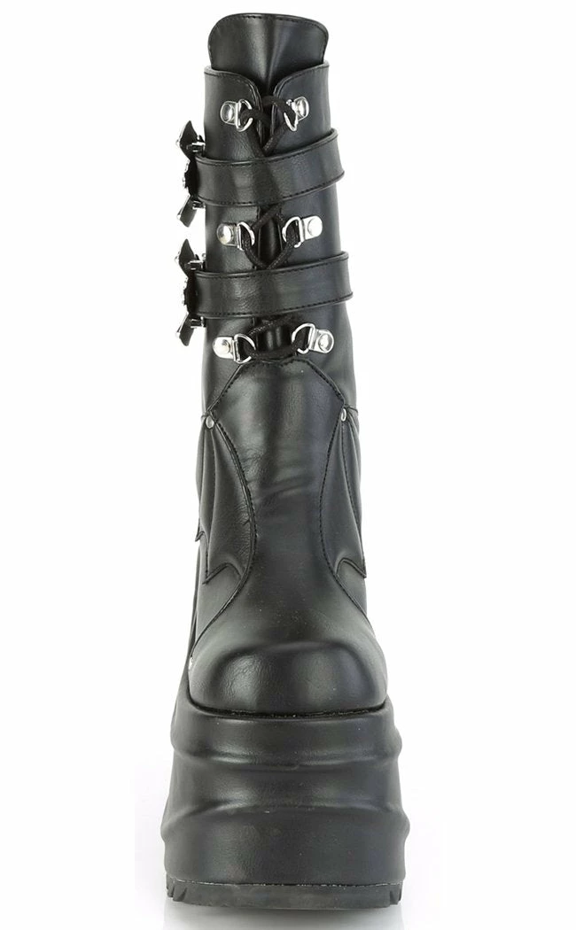 Demonia WAVE-150 Black Vegan Leather Platform Boots 4 Demonia WAVE-150 Black Vegan Leather Platform Boots
