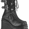 Demonia WAVE-150 Black Vegan Leather Platform Boots 1 Demonia WAVE-150 Black Vegan Leather Platform Boots
