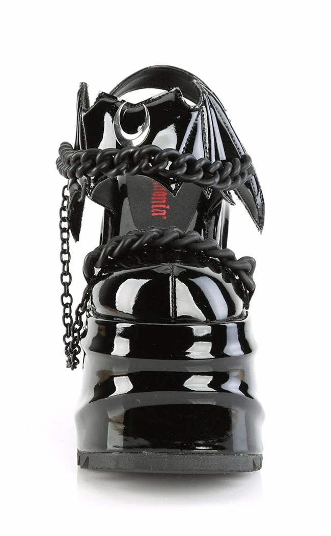 Demonia WAVE-20 Black Patent Leather Platform Sandals 4 Demonia WAVE-20 Black Patent Leather Platform Sandals