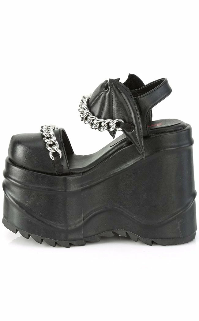 Demonia WAVE-20 Black Vegan Leather Platform Sandals 5 Demonia WAVE-20 Black Vegan Leather Platform Sandals