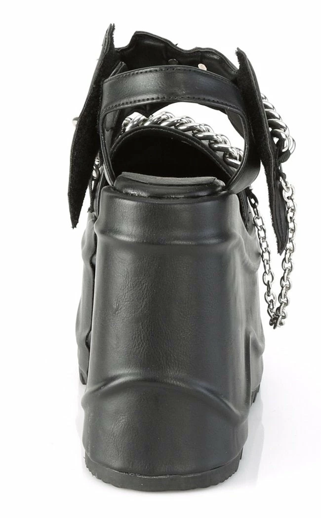 Demonia WAVE-20 Black Vegan Leather Platform Sandals 6 Demonia WAVE-20 Black Vegan Leather Platform Sandals