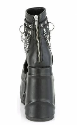 Demonia WAVE-22 Black Vegan Leather Platform Sandals