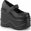 Demonia WAVE-32 Black Vegan Leather Platform Mary Janes 1 Demonia WAVE-32 Black Vegan Leather Platform Mary Janes