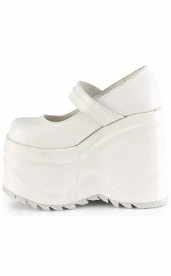 Demonia WAVE-32 White Vegan Leather Platform Mary Janes Shoes 9 Demonia WAVE-32 White Vegan Leather Platform Mary Janes Shoes