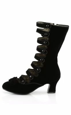 Bordello WHIMSEY-115 Blk Velvet Boots
