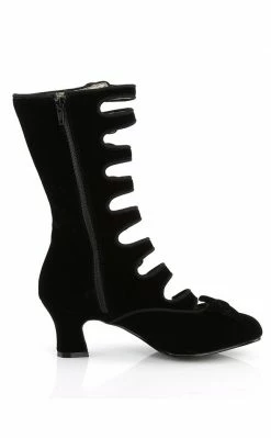 Bordello WHIMSEY-115 Blk Velvet Boots