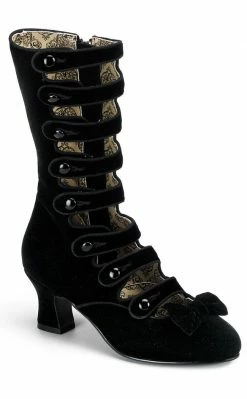 Bordello WHIMSEY-115 Blk Velvet Boots