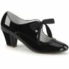 Pin Up Couture WIGGLE-32 Black Patent Faux Leather Heels (Last Pair: Size 8)