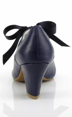 Pin Up Couture WIGGLE-32 Navy Blue Faux Leather Heels (AU Stock) 10 Pin Up Couture WIGGLE-32 Navy Blue Faux Leather Heels (AU Stock)