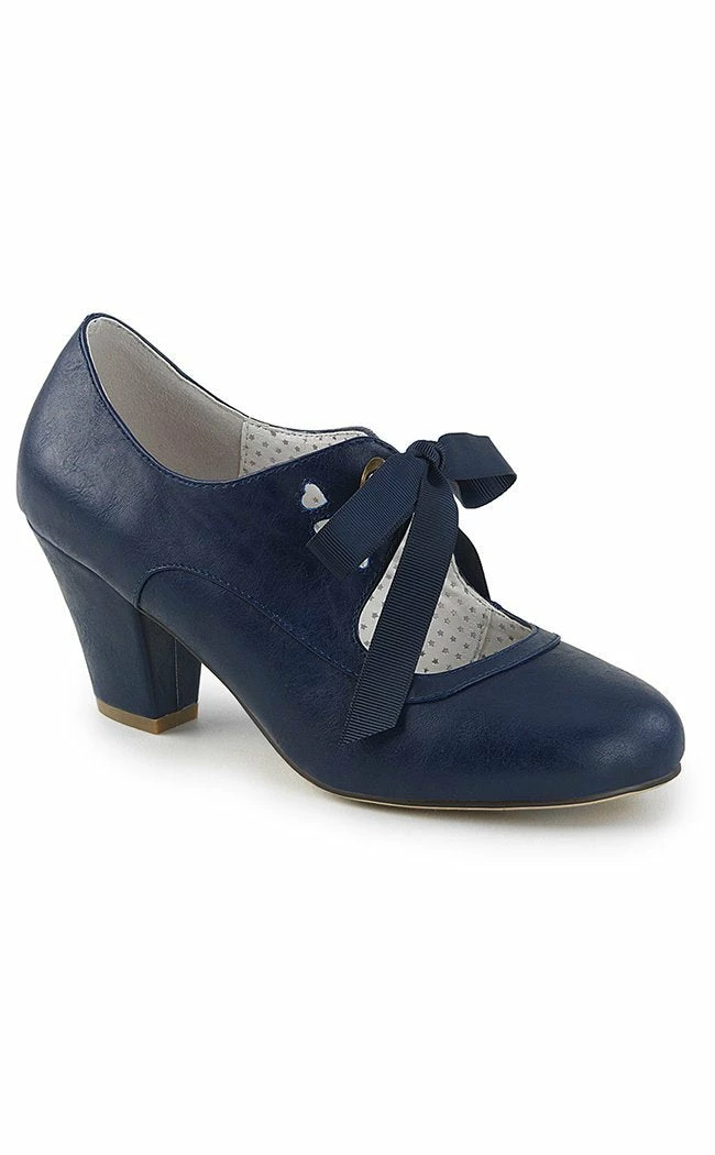 Pin Up Couture WIGGLE-32 Navy Blue Faux Leather Heels (AU Stock) 3 Pin Up Couture WIGGLE-32 Navy Blue Faux Leather Heels (AU Stock)