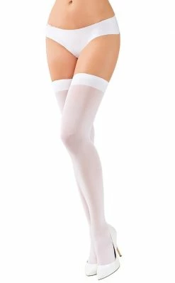 Starline White Opaque Thigh Highs