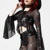 Killstar Wicked Rose Mesh Blouse Clothing
