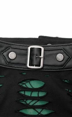 Punk Rave Wicked Weave Harness Dress | Black & Green