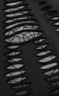 Punk Rave Widow's Web Halter Top | Black